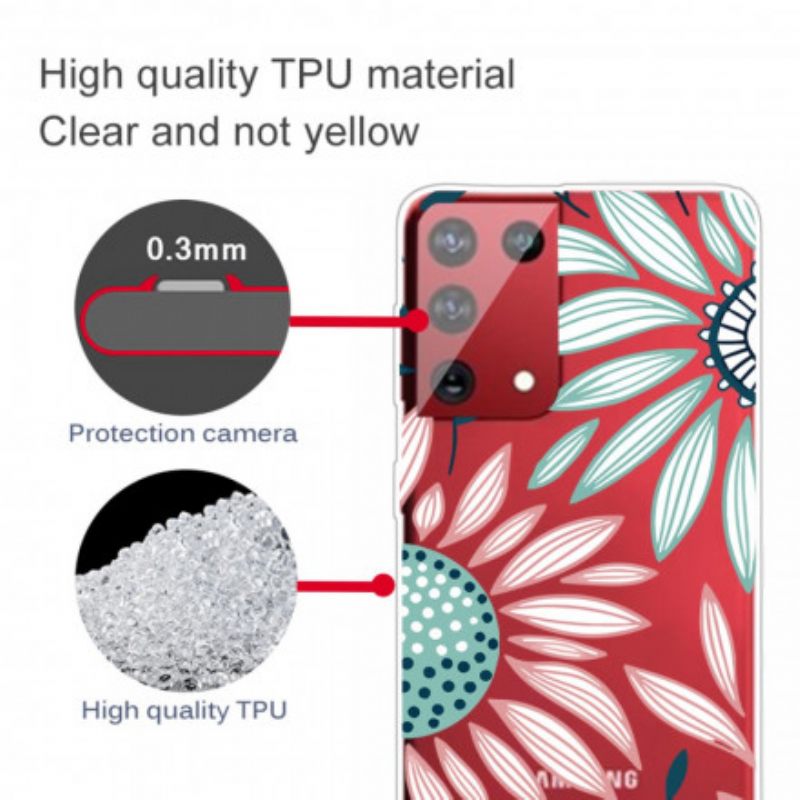 θηκη κινητου Samsung Galaxy S21 Ultra 5G Διαφανές Ένα Λουλούδι