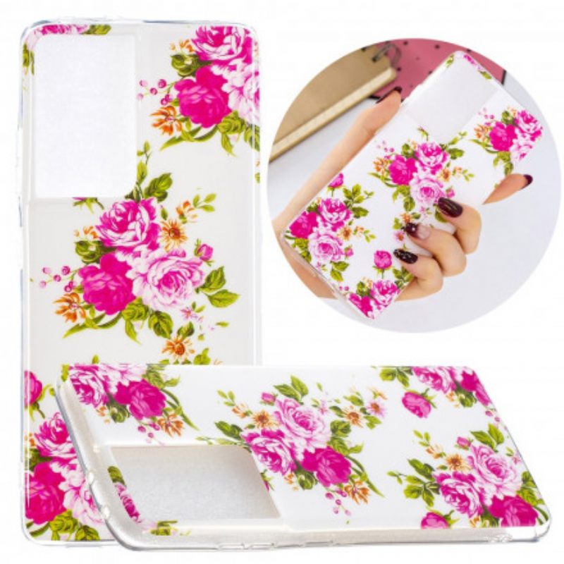θηκη κινητου Samsung Galaxy S21 Ultra 5G Fluorescent Liberty Flowers