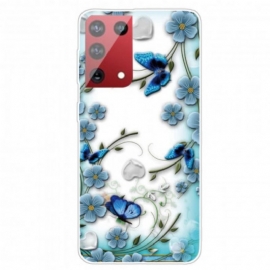 θηκη κινητου Samsung Galaxy S21 Ultra 5G Ρετρό Πεταλούδες Και Λουλούδια