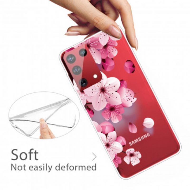 Θήκη Samsung Galaxy S21 Ultra 5G Μικρά Ροζ Λουλούδια