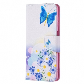 Κάλυμμα Samsung Galaxy A13 5G Ζωγραφισμένες Πεταλούδες Και Λουλούδια