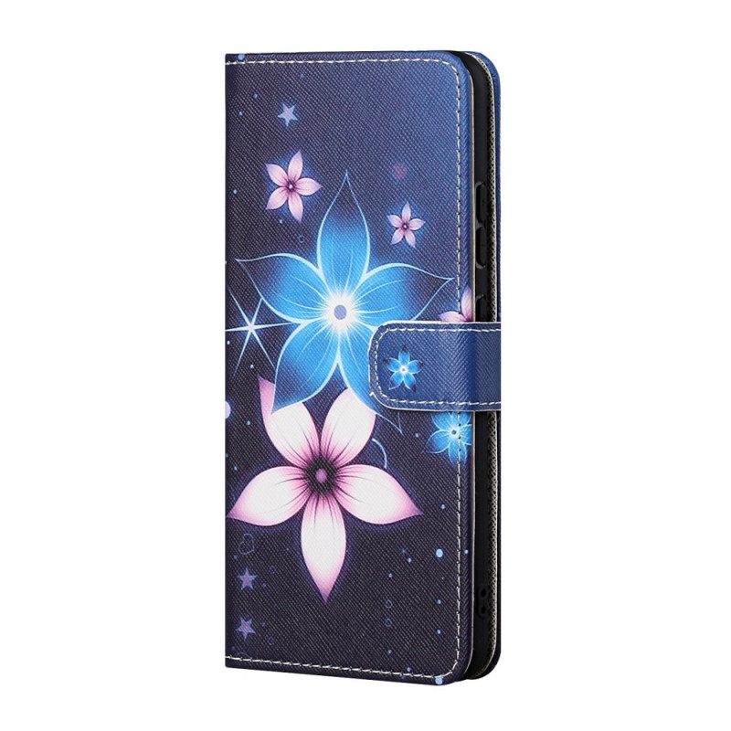 Θήκη Flip Samsung Galaxy A13 5G με κορδονι Lunar Strap Flowers