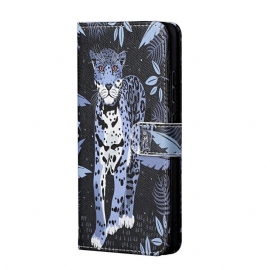 Θήκη Flip Samsung Galaxy A13 5G με κορδονι Strappy Leopard