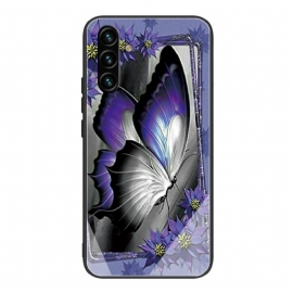θηκη κινητου Samsung Galaxy A13 5G Μωβ Butterfly Tempered Glass