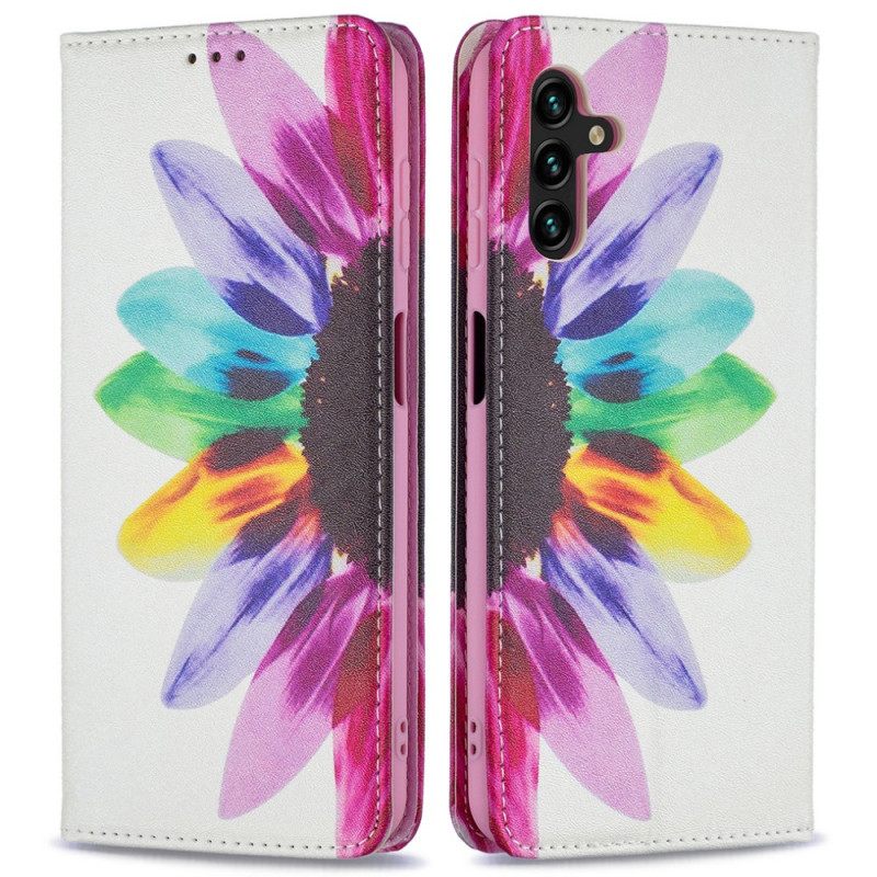 θηκη κινητου Samsung Galaxy A13 5G Θήκη Flip Λουλούδι Ακουαρέλας