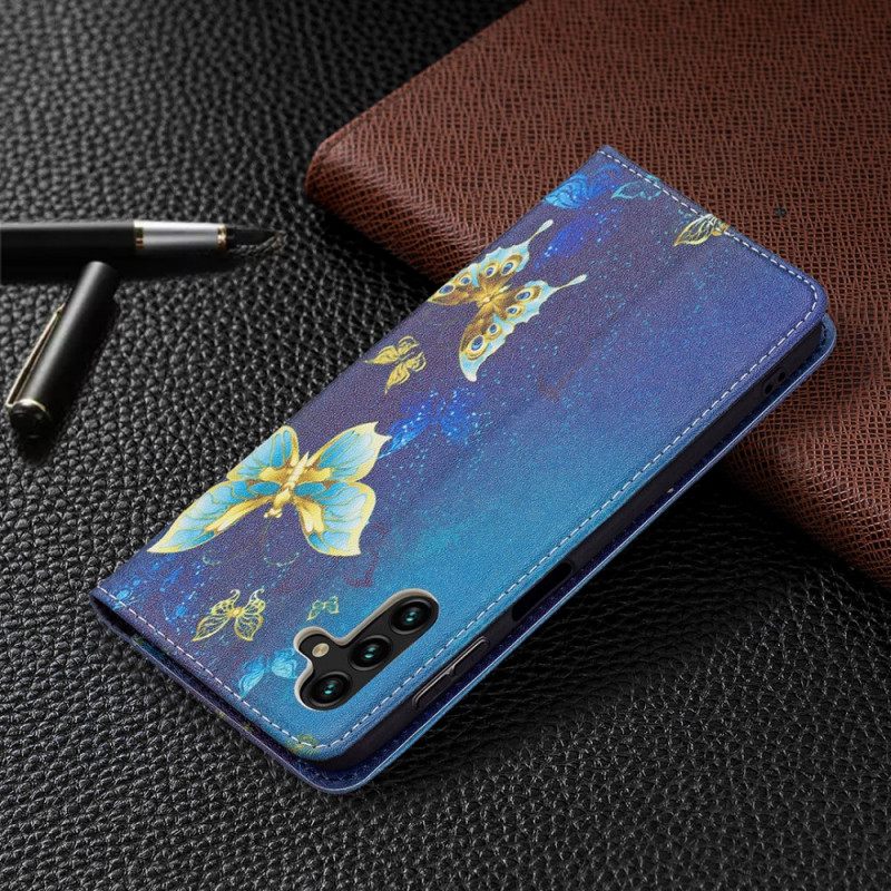 θηκη κινητου Samsung Galaxy A13 5G Θήκη Flip Χρωματιστές Πεταλούδες