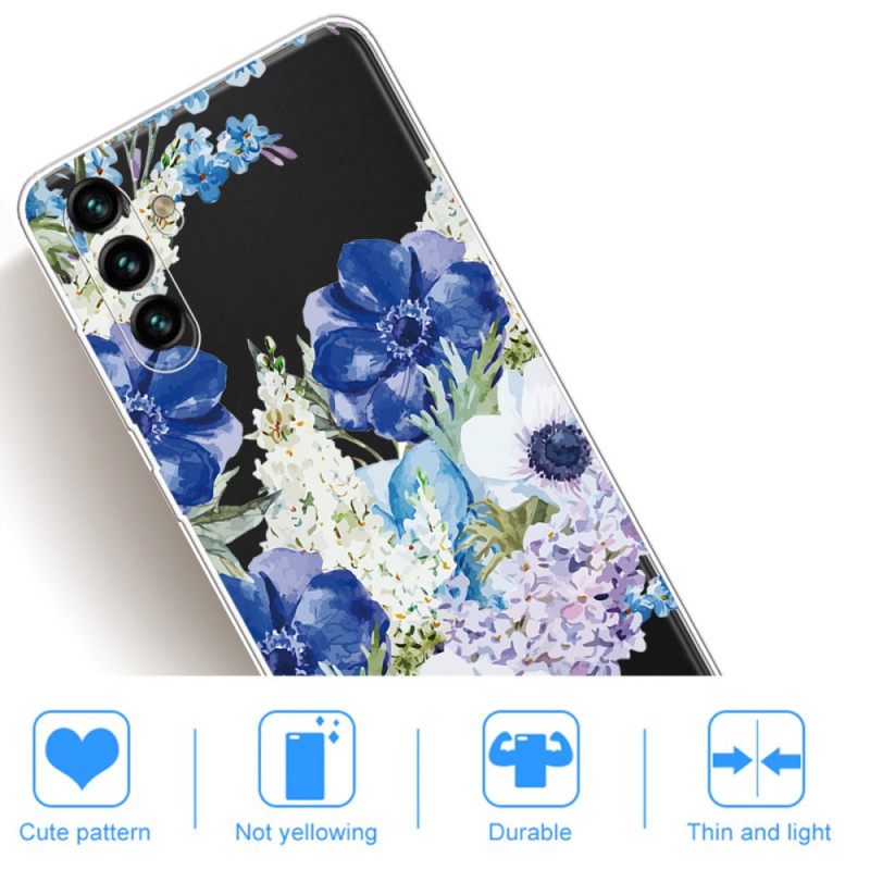 Θήκη Samsung Galaxy A13 5G Ακουαρέλα Μπλε Λουλούδια