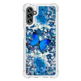 Θήκη Samsung Galaxy A13 5G Glitter Blue Butterflies