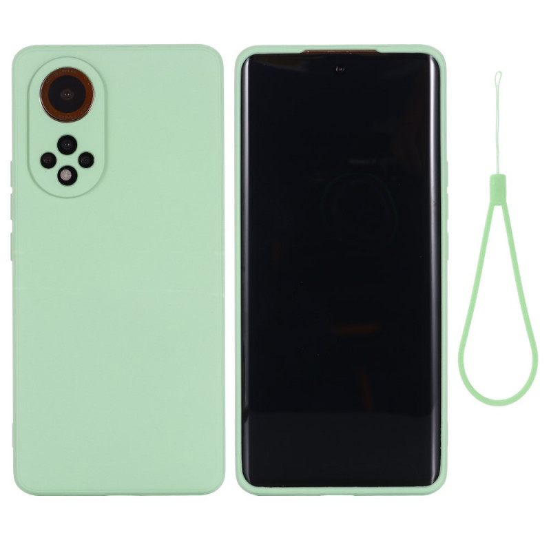 Θήκη Huawei Nova 9 / Honor 50 Υγρή Σιλικόνη Με Κορδόνι