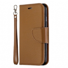 Θήκη Flip iPhone 6 / 6S με κορδονι Χρωματιστό Λουράκι Litchi Leather Effect