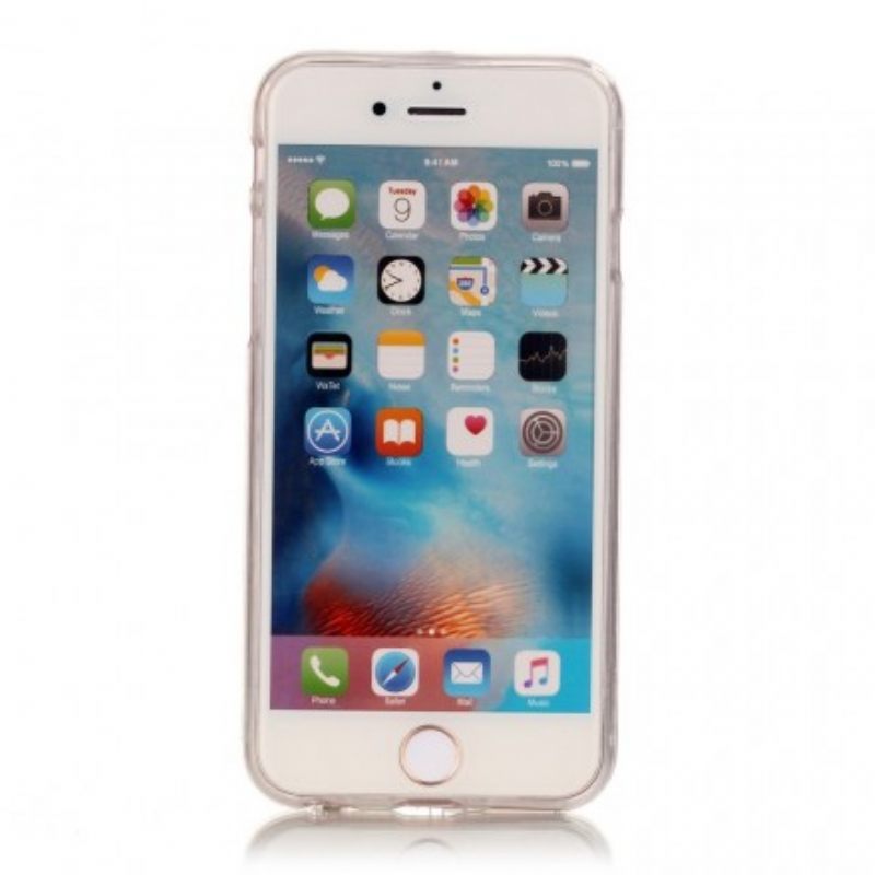θηκη κινητου iPhone 6 / 6S Διαφανές Λουλουδάτο Κρανίο