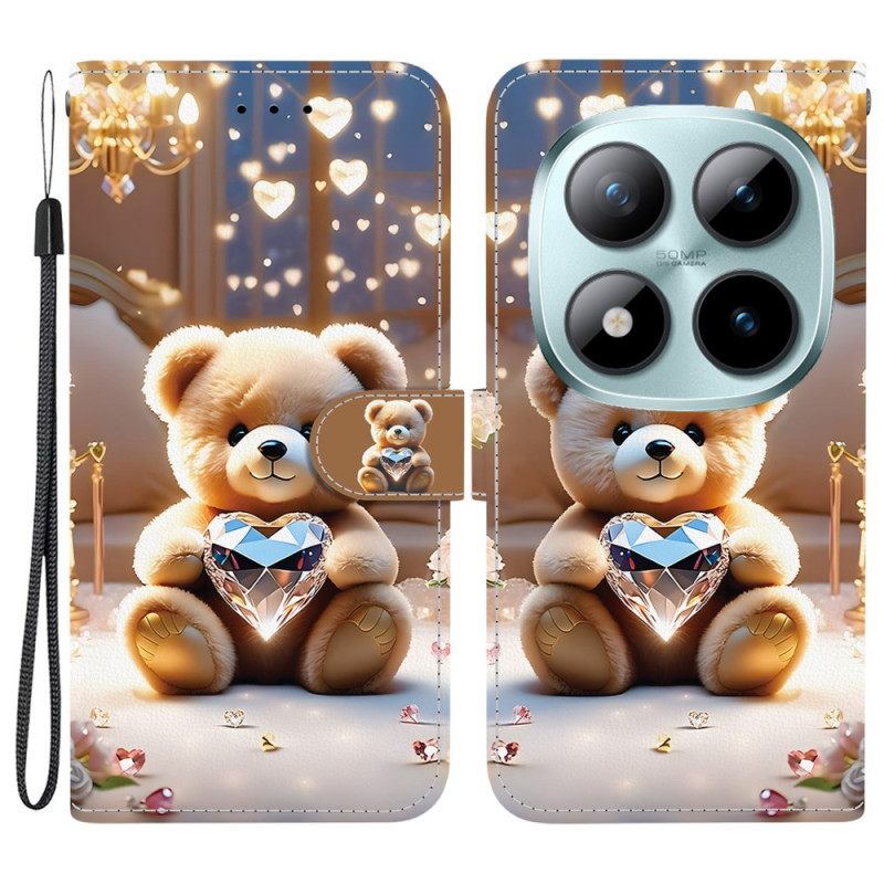 Δερματινη Θηκη Xiaomi Redmi Note 15 Pro 5g Αρκούδα Με Διαμάντια