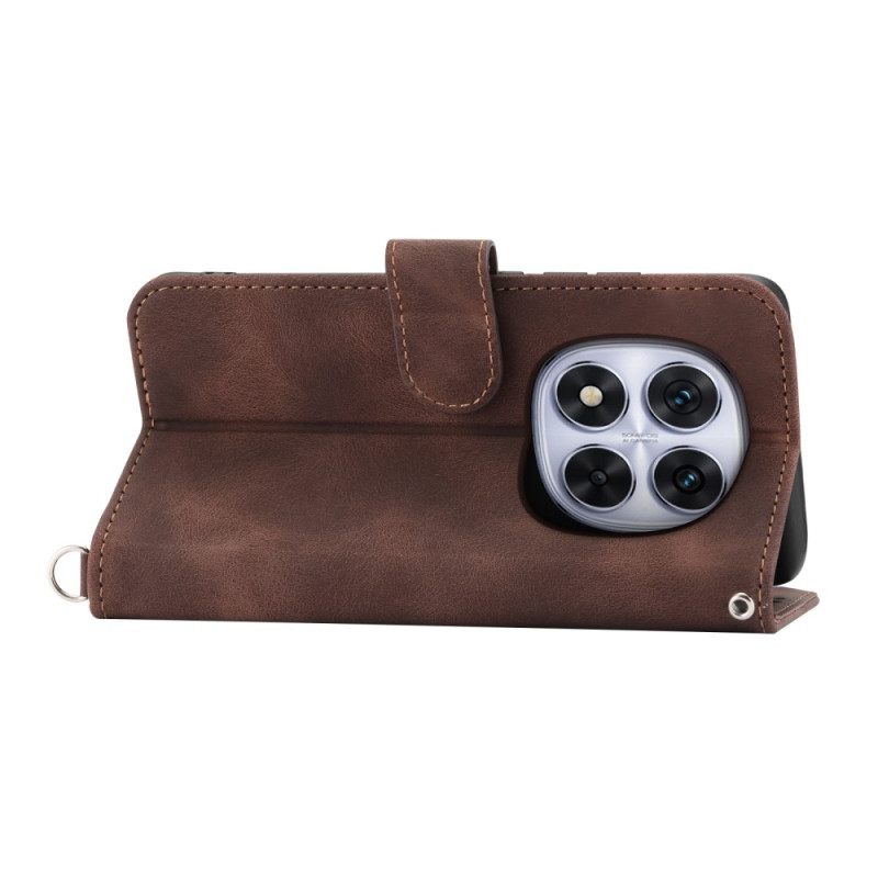 Δερματινη Θηκη Xiaomi Redmi Note 15 Pro 5g Εφέ Σουέτ Μάνταλα Με Λουράκι Ώμου