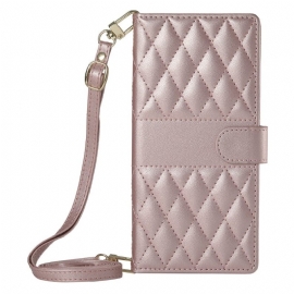 Δερματινη Θηκη Xiaomi Redmi Note 15 Pro 5g Καπιτονέ Με Λουράκια