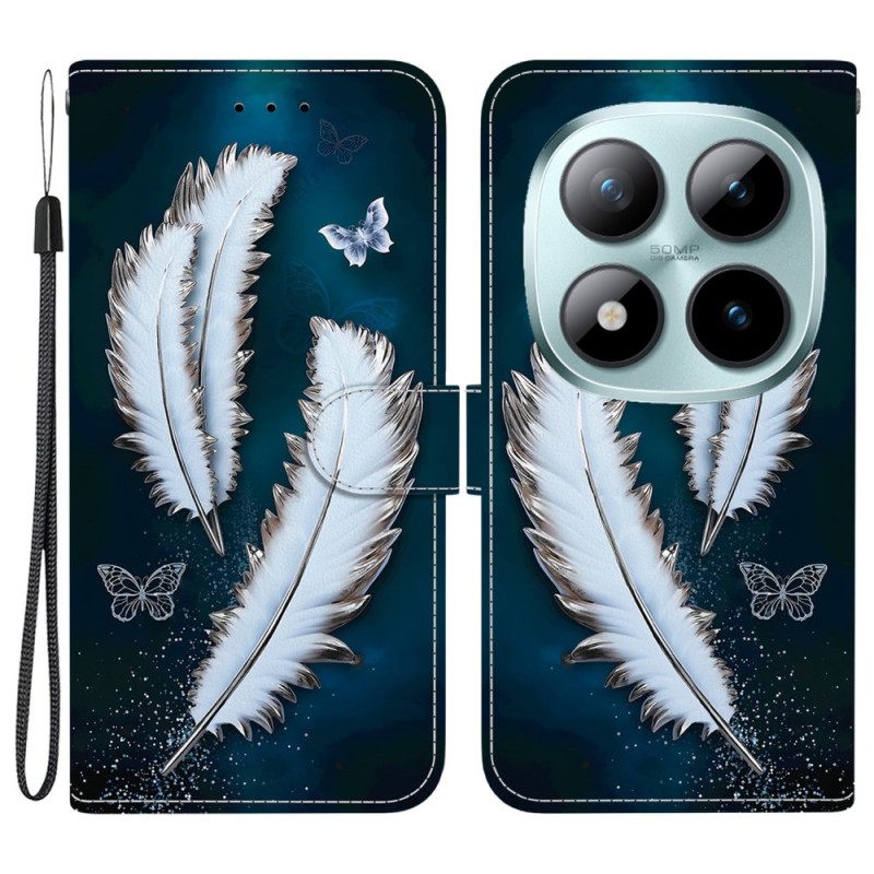 Δερματινη Θηκη Xiaomi Redmi Note 15 Pro 5g Λευκά Φτερά Σιλικόνης