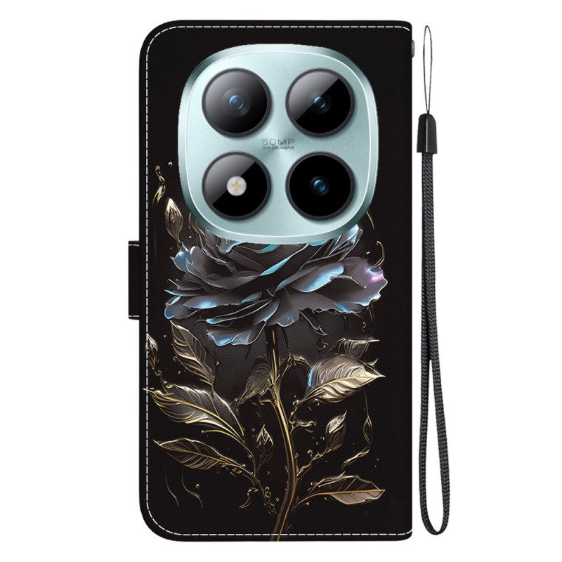 Δερματινη Θηκη Xiaomi Redmi Note 15 Pro 5g Μαύρο Τριαντάφυλλο