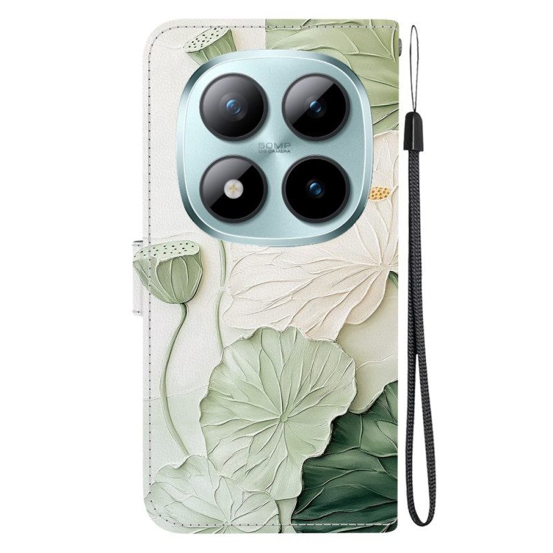 Δερματινη Θηκη Xiaomi Redmi Note 15 Pro 5g Μοτίβο Λωτού Σιλικόνης