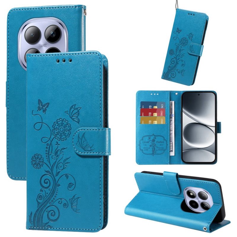 Δερματινη Θηκη Xiaomi Redmi Note 15 Pro 5g Πεταλούδες Και Λουλούδια Σιλικόνης