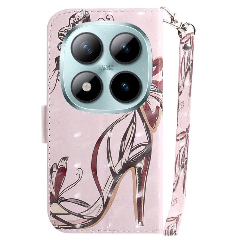 Δερματινη Θηκη Xiaomi Redmi Note 15 Pro 5g Ψηλοτάκουνα Με Λουράκια Σιλικόνης