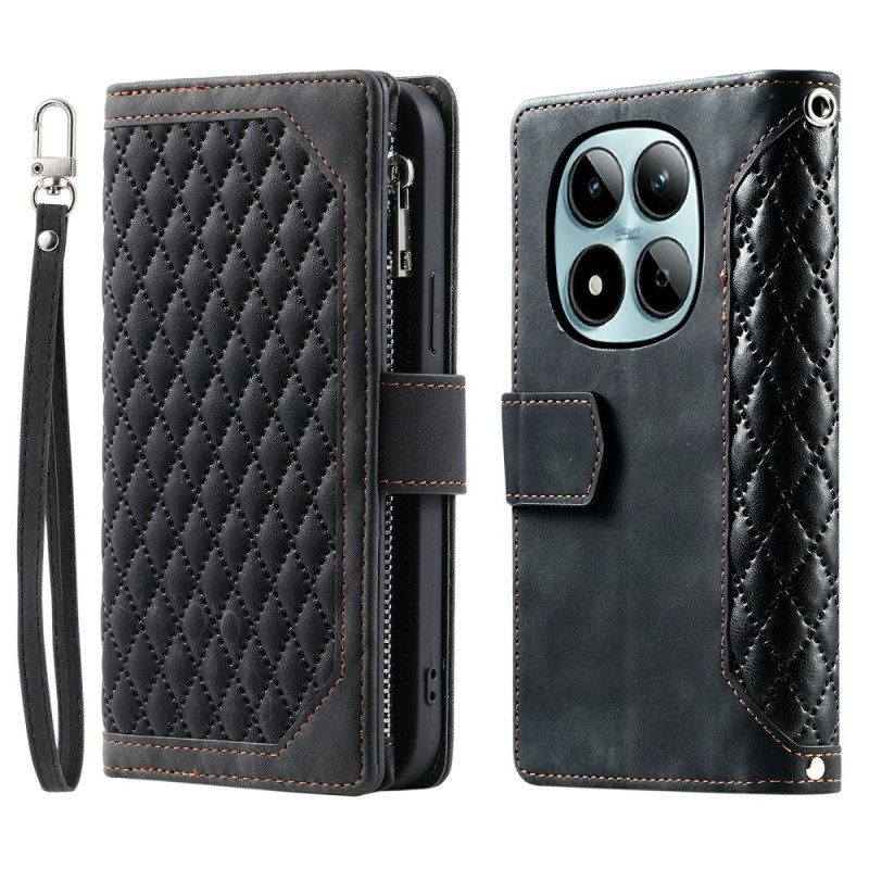 Δερματινη Θηκη Xiaomi Redmi Note 15 Pro 5g Ρετρό Καπιτονέ Σχέδιο Σιλικόνης