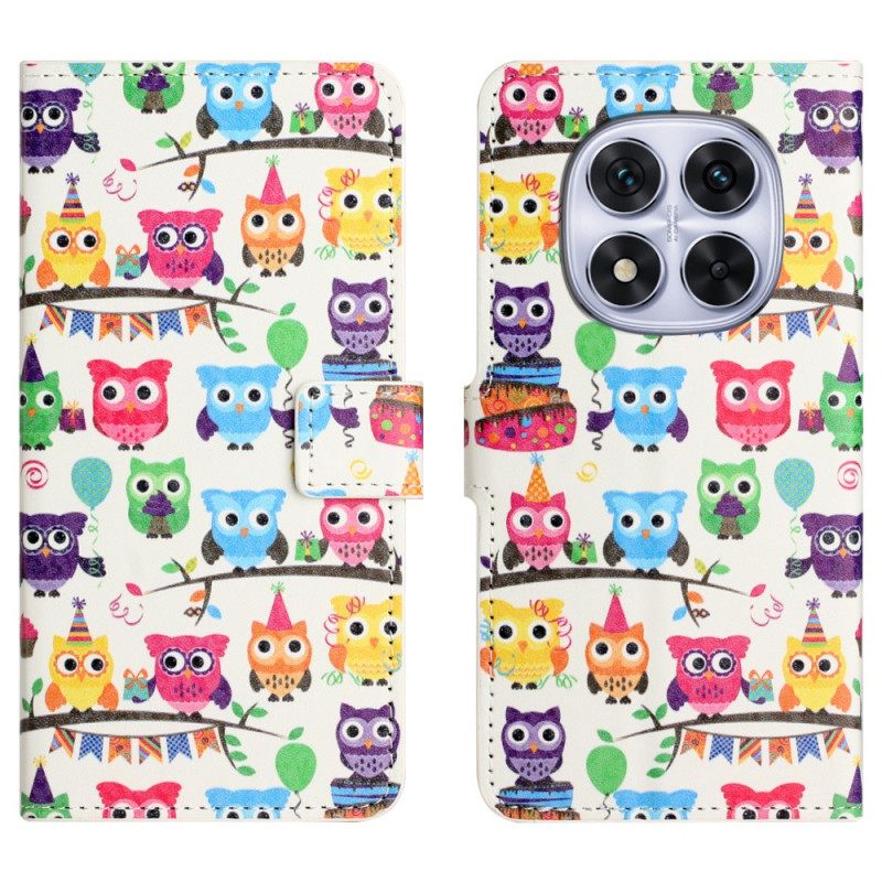 Δερματινη Θηκη Xiaomi Redmi Note 15 Pro 5g Σμήνος Κουκουβάγιων Σιλικόνης