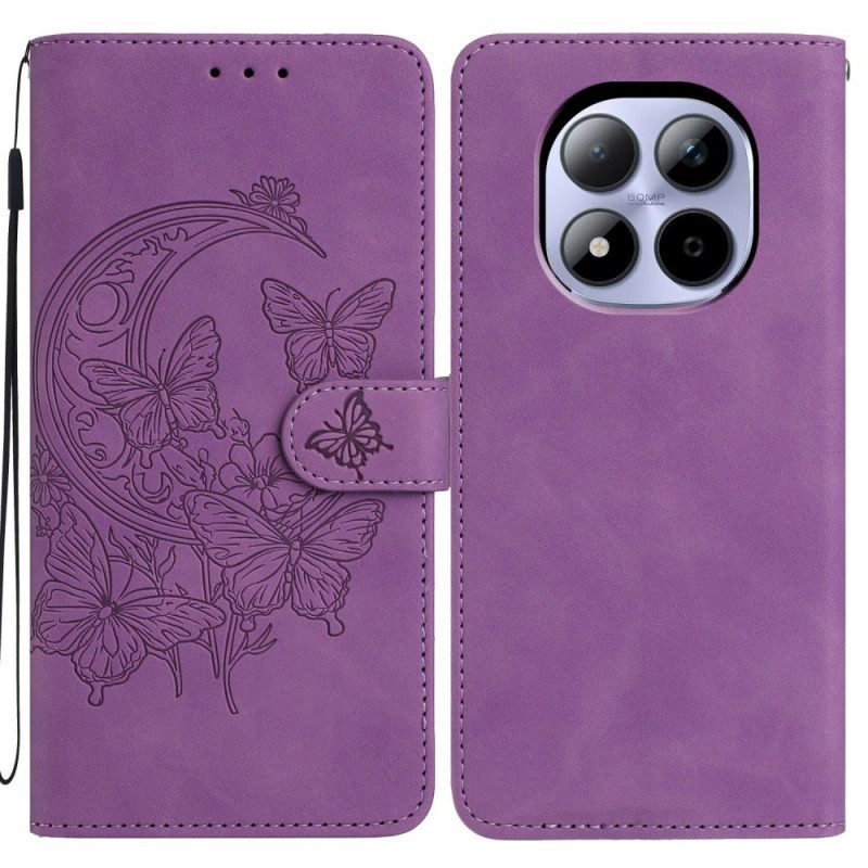 Δερματινη Θηκη Xiaomi Redmi Note 15 Pro 5g Σχέδιο Πεταλούδας Και Λουλουδιού