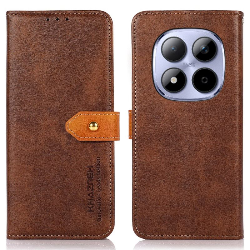 Δερματινη Θηκη Xiaomi Redmi Note 15 Pro 5g Χρυσό Κούμπωμα Khazneh