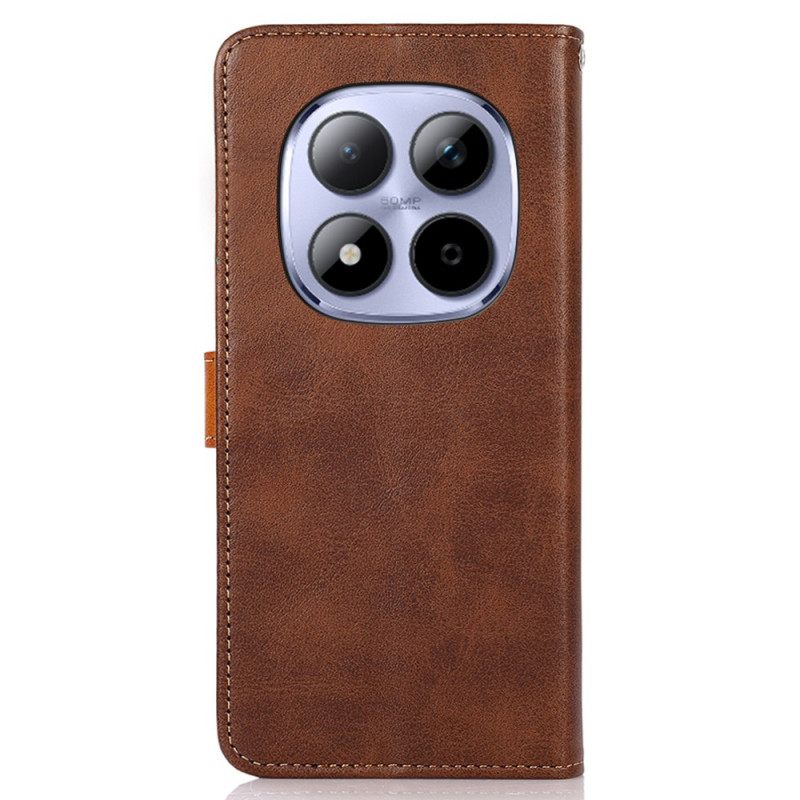 Δερματινη Θηκη Xiaomi Redmi Note 15 Pro 5g Χρυσό Κούμπωμα Khazneh