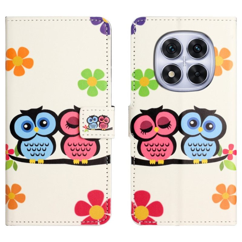 Δερματινη Θηκη Xiaomi Redmi Note 15 Pro 5g Ζευγάρι Κουκουβάγιων