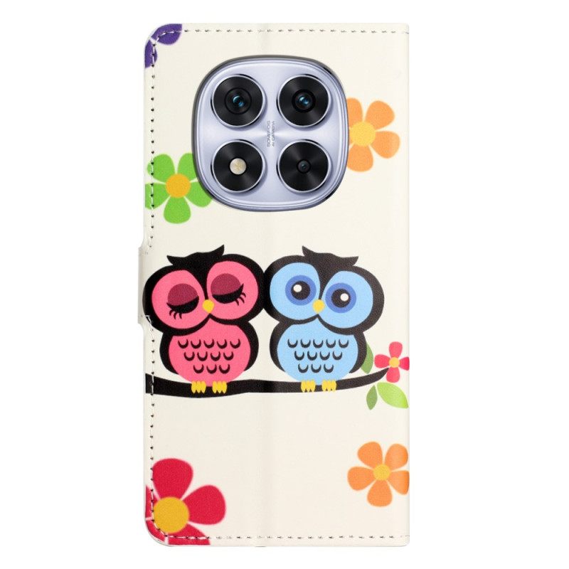 Δερματινη Θηκη Xiaomi Redmi Note 15 Pro 5g Ζευγάρι Κουκουβάγιων