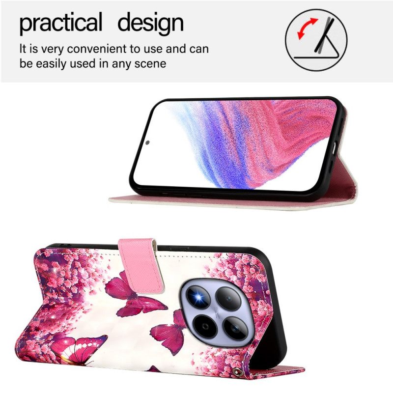 Θηκη Κινητου Xiaomi Redmi Note 15 Pro 5g Ροζ Πεταλούδες