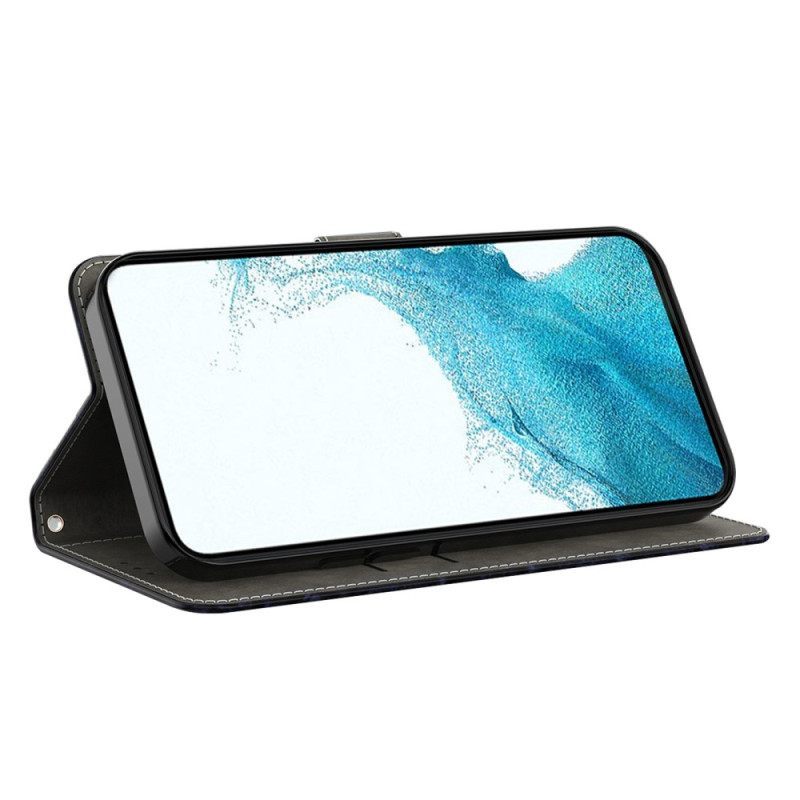 Κάλυμμα Samsung Galaxy A14 / A14 5G με κορδονι Χρυσές Πεταλούδες Με Λουράκι