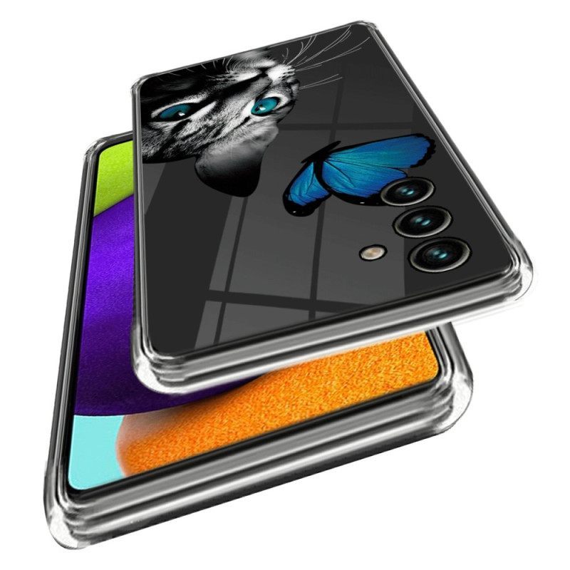 θηκη κινητου Samsung Galaxy A14 / A14 5G Γάτα Και Πεταλούδα