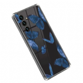 Θήκη Samsung Galaxy A14 / A14 5G Άνευ Ραφής Μπλε Πεταλούδες