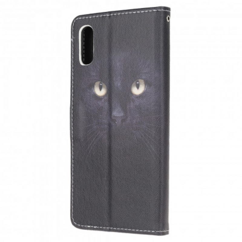 Κάλυμμα Samsung Galaxy XCover 5 με κορδονι Μαύρα Γατίσια Μάτια Με Λουράκι