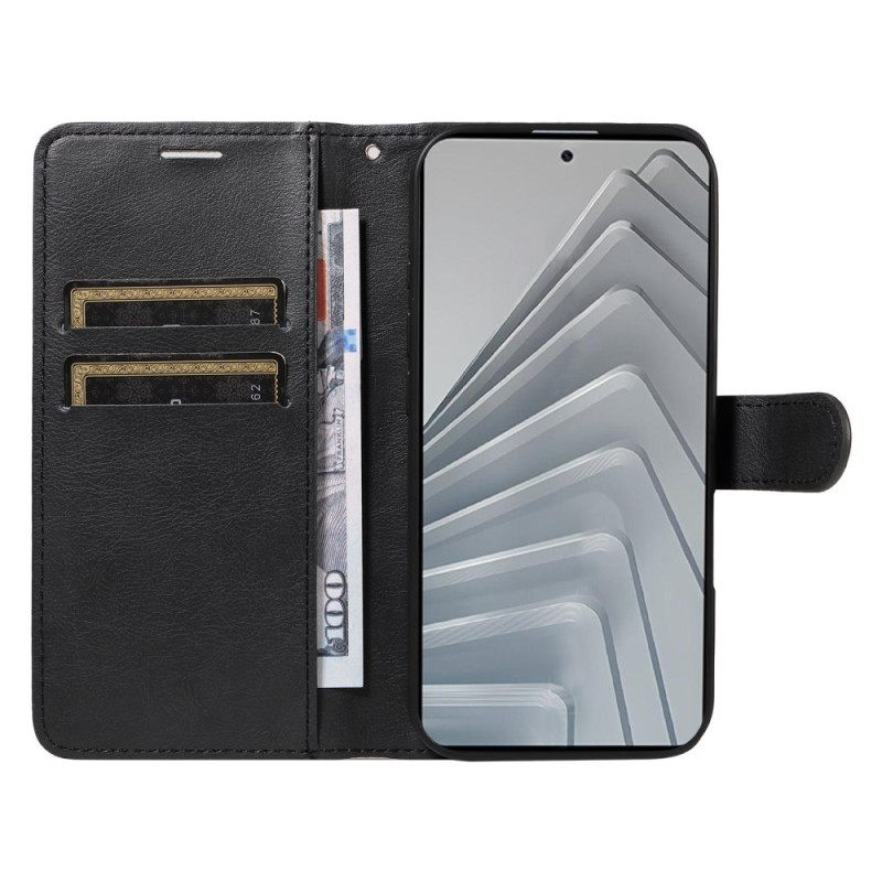 Δερματινη Θηκη Xiaomi Redmi Note 14 4g Απλό Τεχνητό Δέρμα Με Λουρί