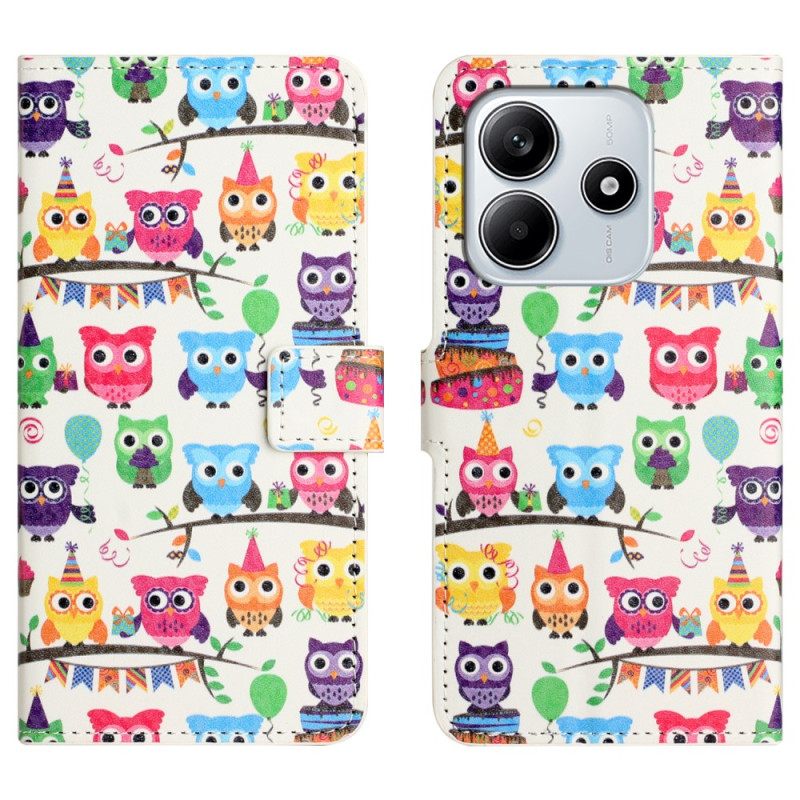 Δερματινη Θηκη Xiaomi Redmi Note 14 4g Φυλή Κουκουβάγιων