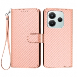 Δερματινη Θηκη Xiaomi Redmi Note 14 4g Ίνες Άνθρακα