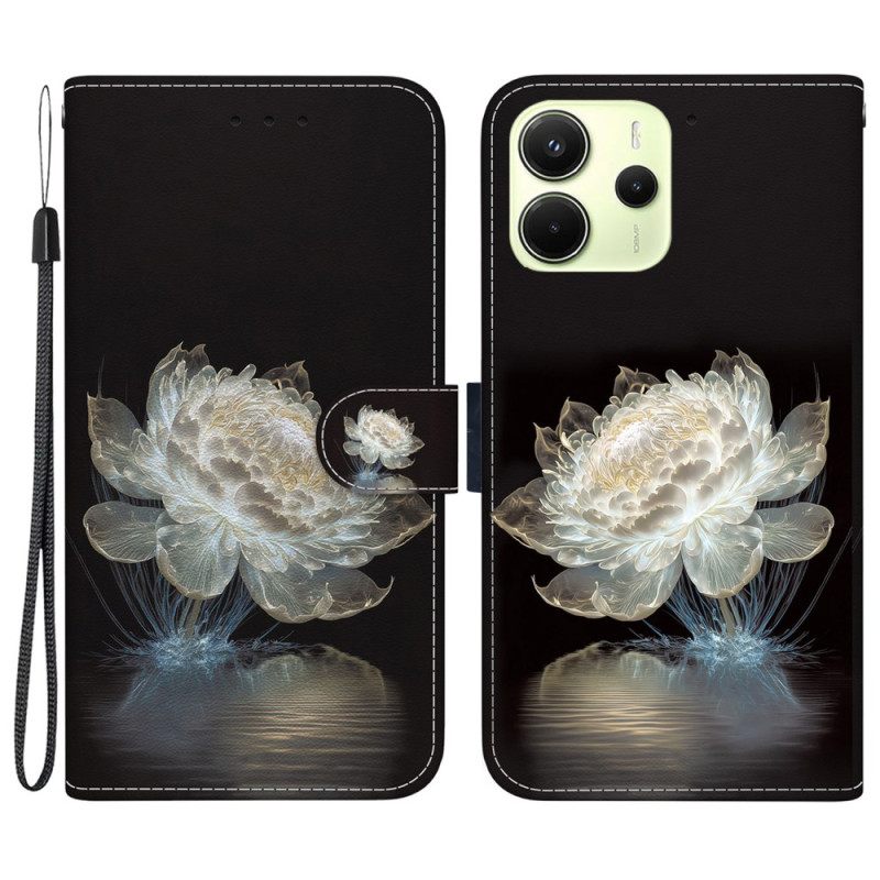 Δερματινη Θηκη Xiaomi Redmi Note 14 4g Κρυστάλλινη Παιώνια