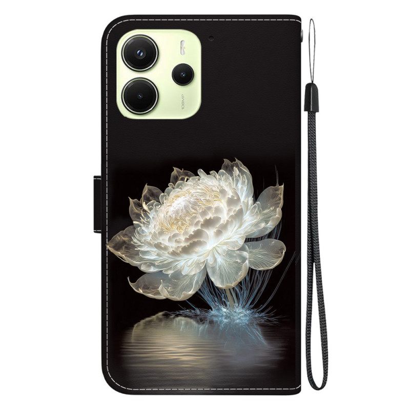 Δερματινη Θηκη Xiaomi Redmi Note 14 4g Κρυστάλλινη Παιώνια