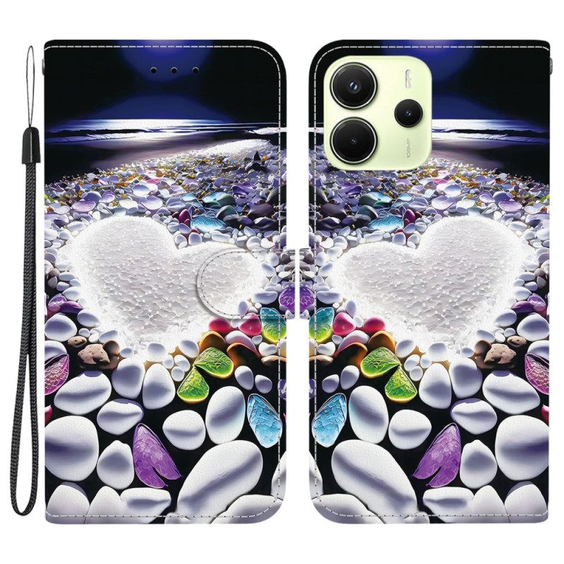 Δερματινη Θηκη Xiaomi Redmi Note 14 4g Λευκή Καρδιά