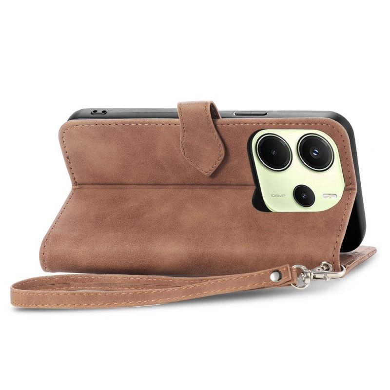 Δερματινη Θηκη Xiaomi Redmi Note 14 4g Πορτοφόλι Από Δαντέλα Με Φερμουάρ