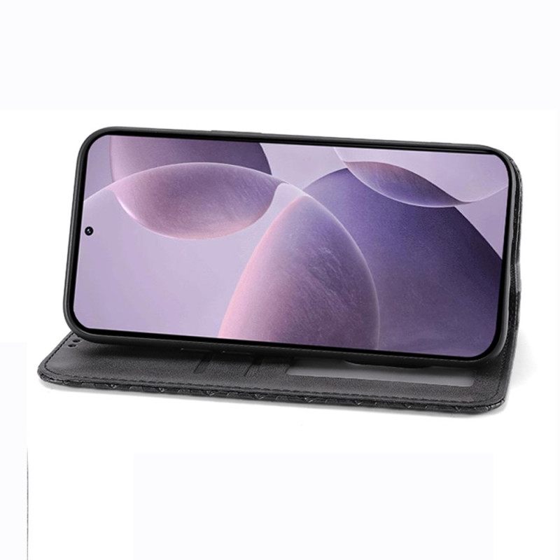 Δερματινη Θηκη Xiaomi Redmi Note 14 4g Σχέδιο Διαμαντιών Με Λουράκι Σιλικόνης