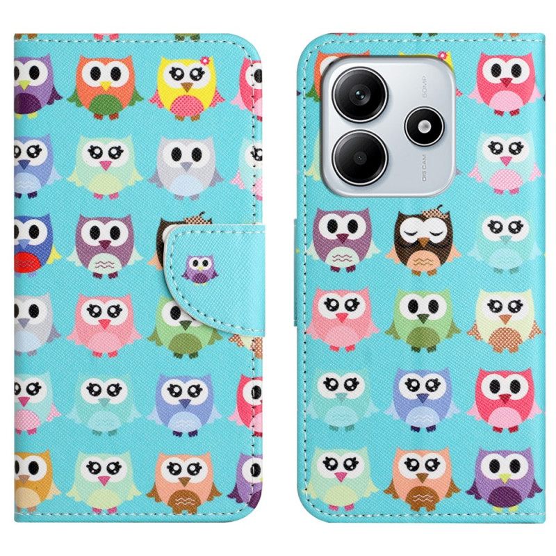 Δερματινη Θηκη Xiaomi Redmi Note 14 4g Συμμορία Κουκουβάγιων Σιλικόνης