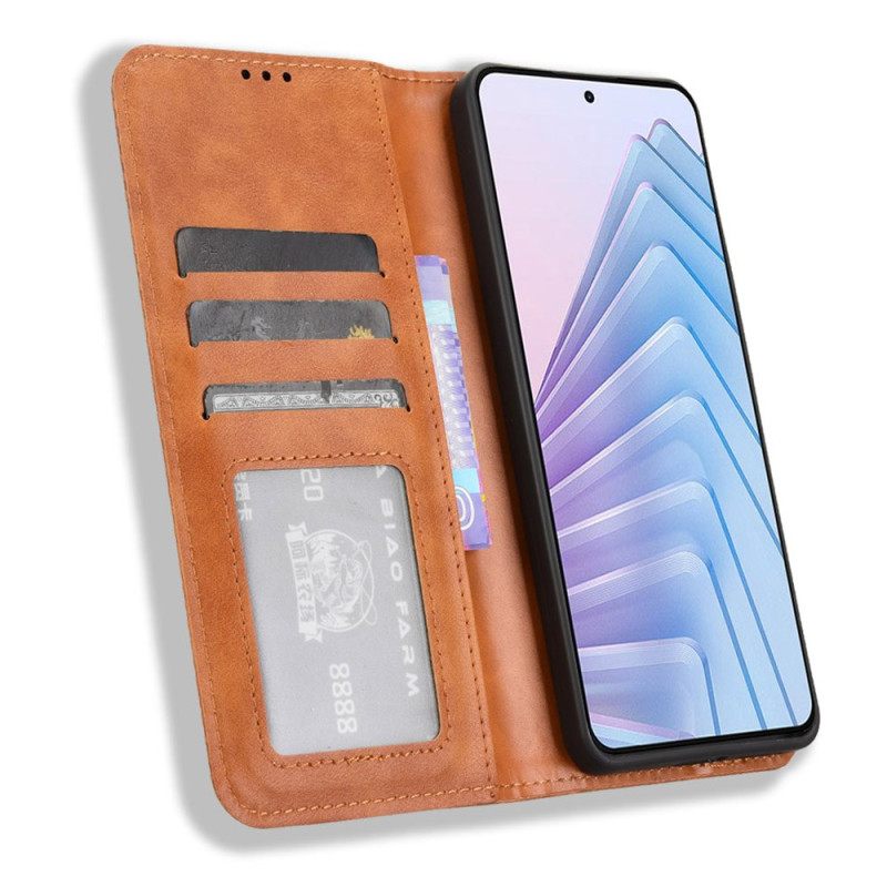 Δερματινη Θηκη Xiaomi Redmi Note 14 4g Vintage Περίγραμμα Σιλικόνης