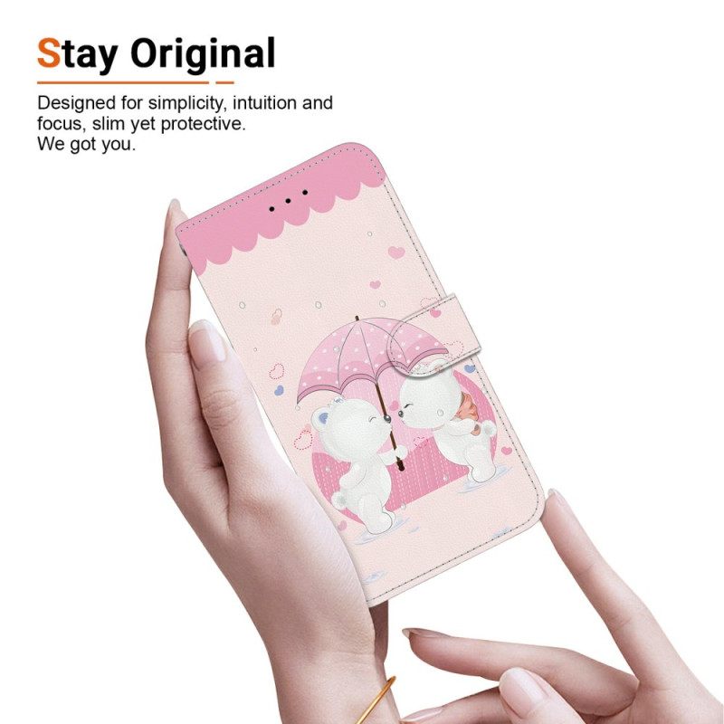 Δερματινη Θηκη Xiaomi Redmi Note 14 4g Ζευγάρι Αρκούδων Σιλικόνης