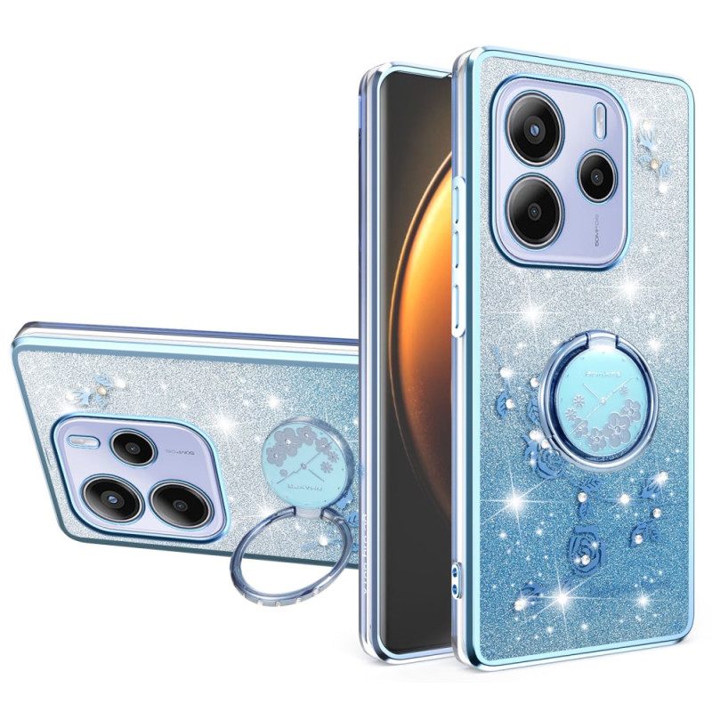 Κάλυμμα Xiaomi Redmi Note 14 4g Βάση Για Δαχτυλίδια Με Στρας Και Λουλούδι