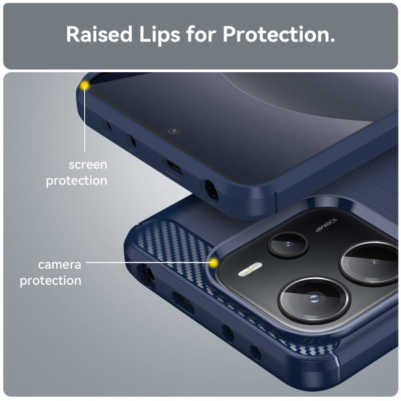 Κάλυμμα Xiaomi Redmi Note 14 4g Βουρτσισμένο Ανθρακονήματα Σιλικόνης