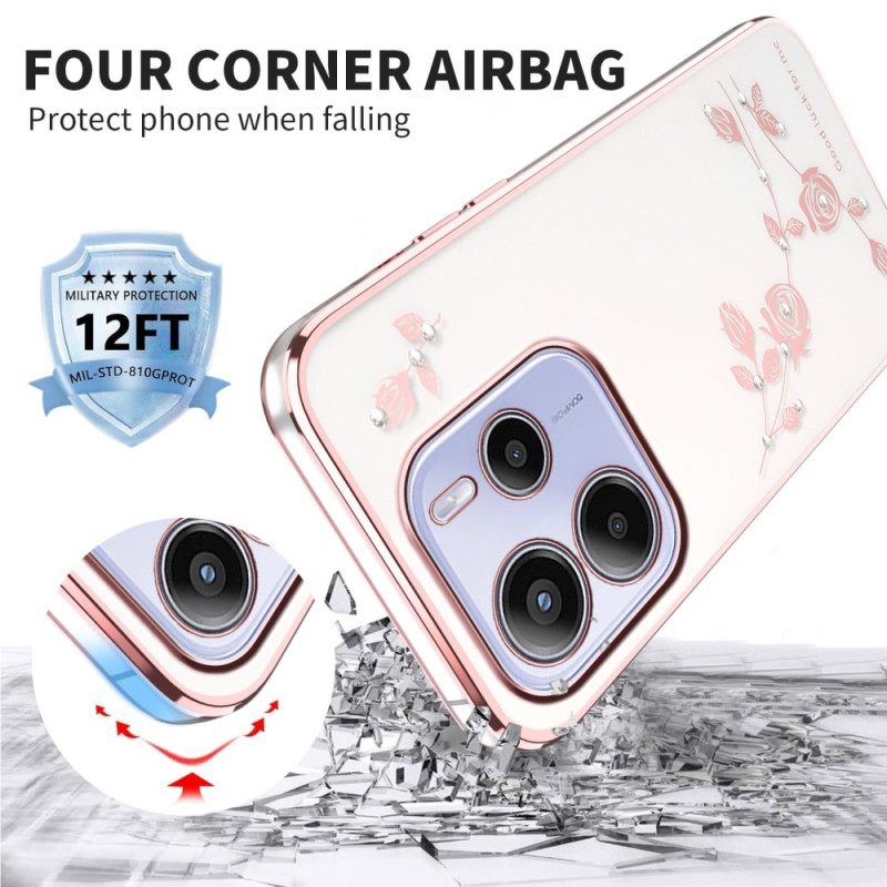 Κάλυμμα Xiaomi Redmi Note 14 4g Θήκες Κινητών Στρας Και Λουλούδια