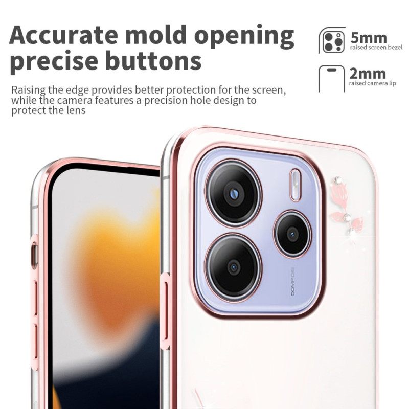 Κάλυμμα Xiaomi Redmi Note 14 4g Θήκες Κινητών Στρας Και Λουλούδια